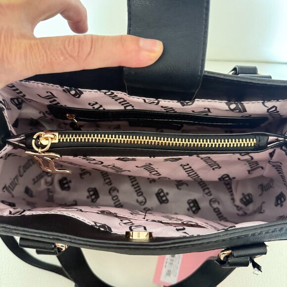 NWT JUICY COUTURE JUICY GIRL ONLY TOTE CROSSBODY BAG W CHARM BLACK - Picture 5 of 7